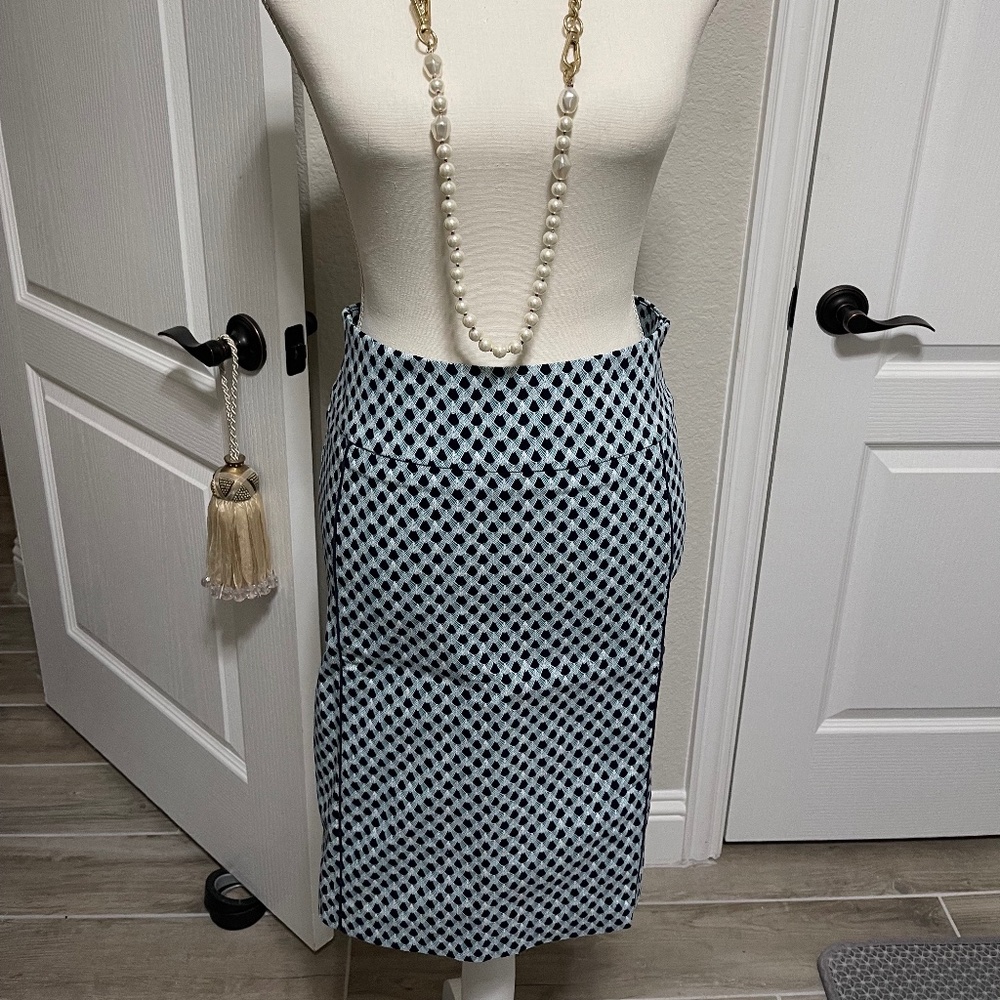 Margaret M Blue Stretchy Pencil Skirt- Small